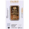 Image 2 : 1 OZ FINE GOLD SUISSE PAMP GOLD BAR CERTIFIED