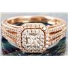 Image 1 : 1.13CTW 14K ROSE GOLD DIAMOND DOUBLE HALO RING.
