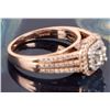 Image 2 : 1.13CTW 14K ROSE GOLD DIAMOND DOUBLE HALO RING.