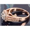 Image 3 : 1.13CTW 14K ROSE GOLD DIAMOND DOUBLE HALO RING.