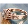 Image 5 : 1.13CTW 14K ROSE GOLD DIAMOND DOUBLE HALO RING.