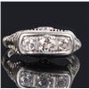 Image 3 : ANTIQUE 1920'S DIAMOND ART DECO 14K GOLD RING
