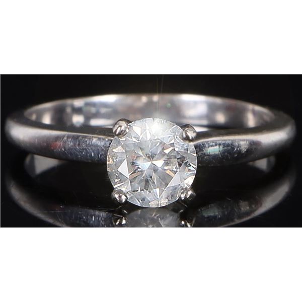 NATURAL 3/4 CARAT DIAMOND 14K SOLITAIRE RING - IGL