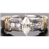Image 1 : 14K WHITE GOLD 1/3CT MARQUISE DIAMOND LADIES RING