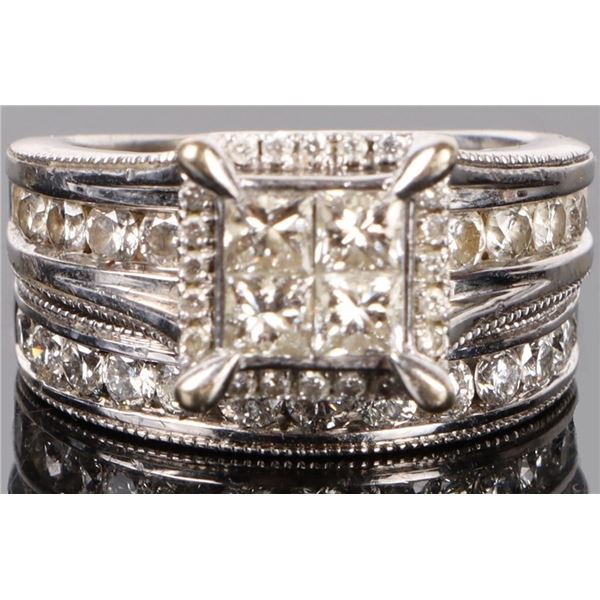 14K WHITE GOLD DIAMOND LADIES WEDDING RING SET