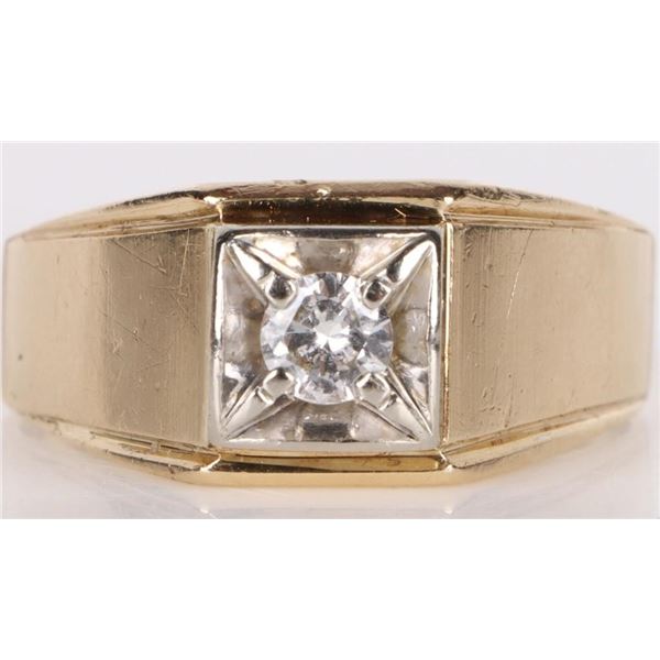 14K YELLOW GOLD 0.50CT DIAMOND MEN'S RING