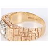 Image 4 : 1.5CT NATURAL DIAMOND 14K GOLD NUGGET MEN'S RING