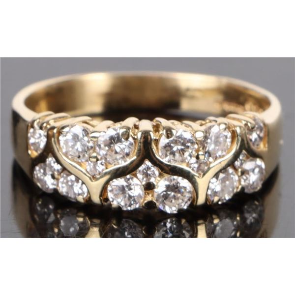14K YELLOW GOLD DIAMOND LADIES RING - 0.83 CTW