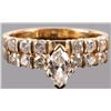 Image 1 : 14K YELLOW GOLD MARQUISE DIAMOND LADIES RING