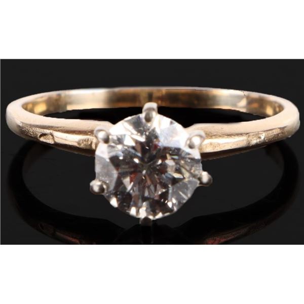 1CT NATURAL DIAMOND SOLITAIRE 14K GOLD RING