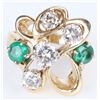 Image 1 : 14K YELLOW GOLD DIAMOND & EMERALD LADIES RING