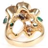 Image 3 : 14K YELLOW GOLD DIAMOND & EMERALD LADIES RING