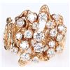 Image 1 : 14K 1.5CTW  DIAMOND LADIES GOLD  CLUSTER RING