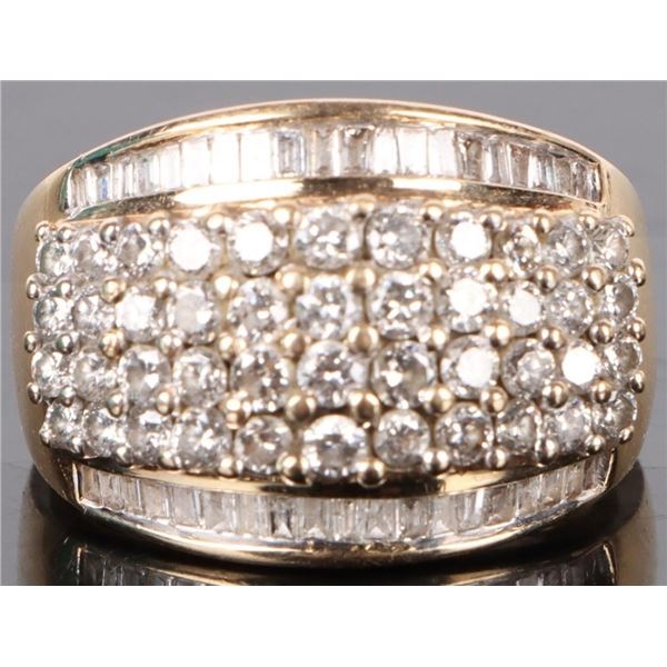 IMPRESSIVE MULTI-DIAMOND 14K GOLD UNISEX RING