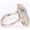 Image 3 : 14K WHITE GOLD LARGE BLUE TOPAZ LADIES RING
