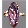 Image 1 : ~6.0CT MARQUISE AMETHYST 14K YELLOW GOLD RING