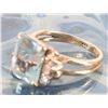 Image 4 : AQUAMARINE DIAMOND 14K YELLOW GOLD LADIES RING