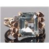 Image 5 : AQUAMARINE DIAMOND 14K YELLOW GOLD LADIES RING