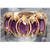 Image 1 : 14K YELLOW GOLD LADIES PURPLE CUT GLASS RING