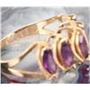 Image 3 : 14K YELLOW GOLD LADIES PURPLE CUT GLASS RING