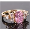 Image 2 : 14K YELLOW GOLD CUBIC ZIRCONIUM LADIES RING