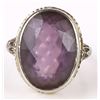 Image 1 : 18K WHITE GOLD FILIGREE AMETHYST LADIES RING