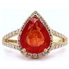 Image 1 : 2.48CT ORANGE SAPPHIRE & 0.45CTW DIA 18K GOLD RING