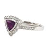 Image 2 : 1.30CT PURPLE KASHMIR SAPPHIRE DIA PLATINUM RING