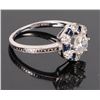 Image 4 : PLATINUM NATURAL DIAMOND SAPPHIRE LADIES RING