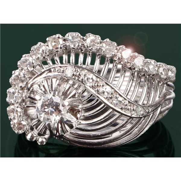 ANTIQUE ART DECO PLATINUM "EYE"  DIAMOND RING