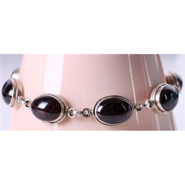 9X10MM CABOCHON GARNET SOUTHWEST LADIES BRACELET