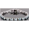Image 2 : 6.6CTW BRIGHT BLUE TOPAZ STERLING SILVER BRACELET