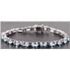 Image 3 : 6.6CTW BRIGHT BLUE TOPAZ STERLING SILVER BRACELET