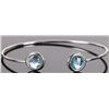 Image 1 : 5.0CTW ROUND BLUE TOPAZ STERLING SILVER BRACELET