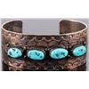 Image 1 : TED JOE NAVAJO STERLING SILVER TURQUOISE CUFF