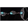 Image 1 : NATIVE AMERICAN STERLING LEAF TURQUOISE BRACELET