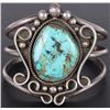 Image 1 : LARGE TURQUOISE 33 X 26.5MM STERLING CUFF BRACELET