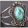 Image 2 : LARGE TURQUOISE 33 X 26.5MM STERLING CUFF BRACELET