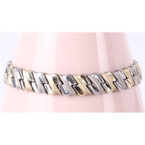 GOLD PLATE & STERLING SILVER LADIES BRACELET