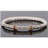 Image 2 : NATURAL DIAMOND 14K & STERLING  CUFF BRACELET