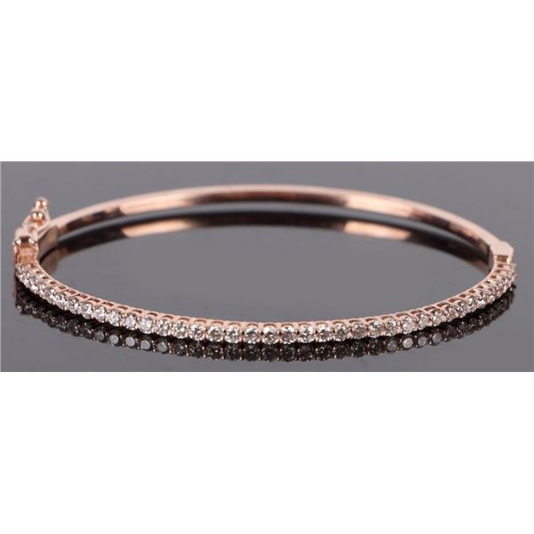 DSL 14K ROSE GOLD NATURAL DIAMOND LADIES BANGLE