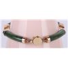 Image 2 : 8.5" GREEN JADE 14K GOLD LADIES BRACELET