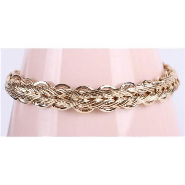 14K GOLD BRAIDED ROPE BRACELET