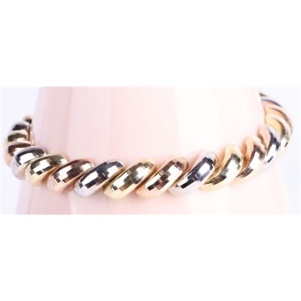 SAN MARCO 14K TRI-GOLD LADIES BRACELET