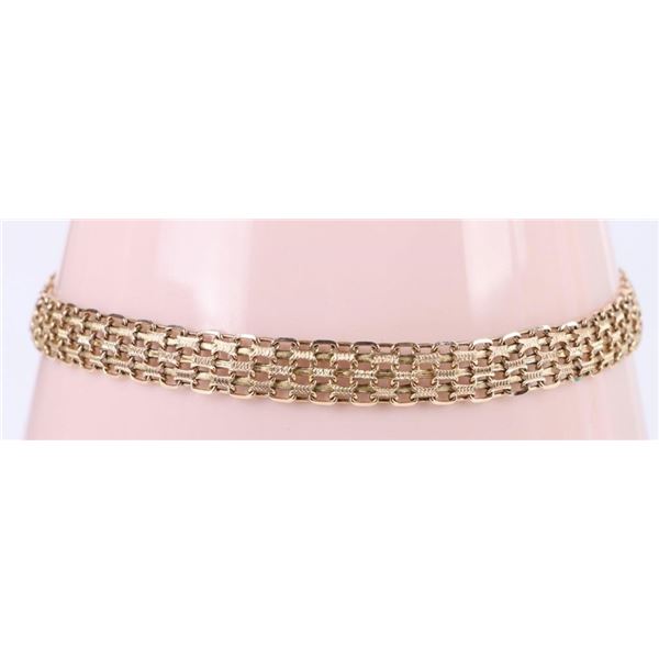 14K YELLOW GOLD LADIES MULITI LINK BRACELET