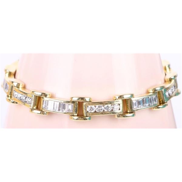 7CTW DIAMOND & 18K YELLOW GOLD LINK BRACELET