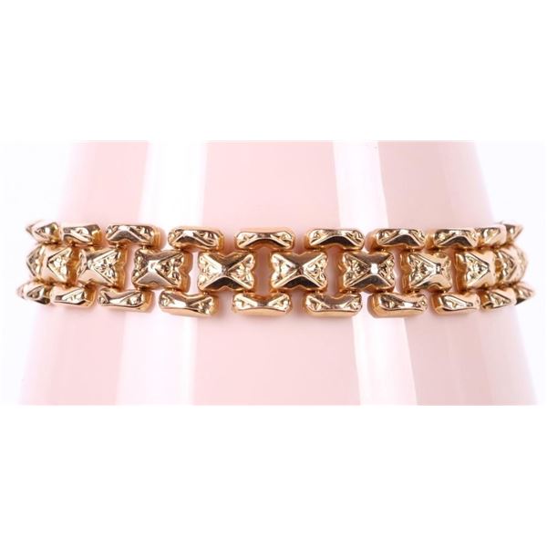 18K YELLOW GOLD LINKED CHAIN UNISEX BRACELET