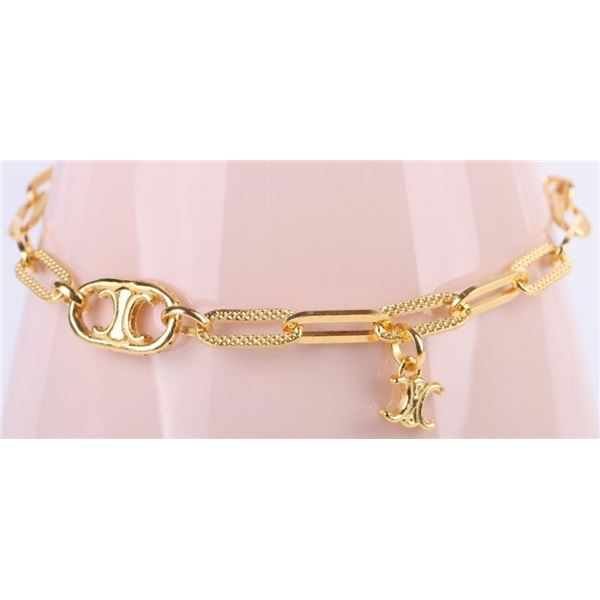 24K YELLOW GOLD UNISEX LINK CHAIN BRACELET