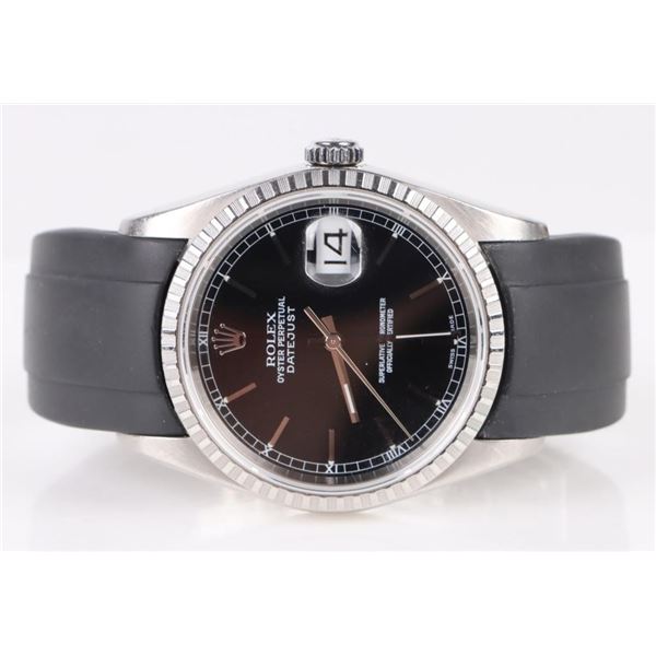 ROLEX MENS DATEJUST 16220 STAINLESS STEEL WATCH