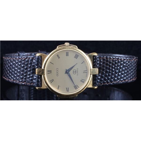 VINTAGE GUCCI 3400F M GOLD PLATED QUARTZ WATCH